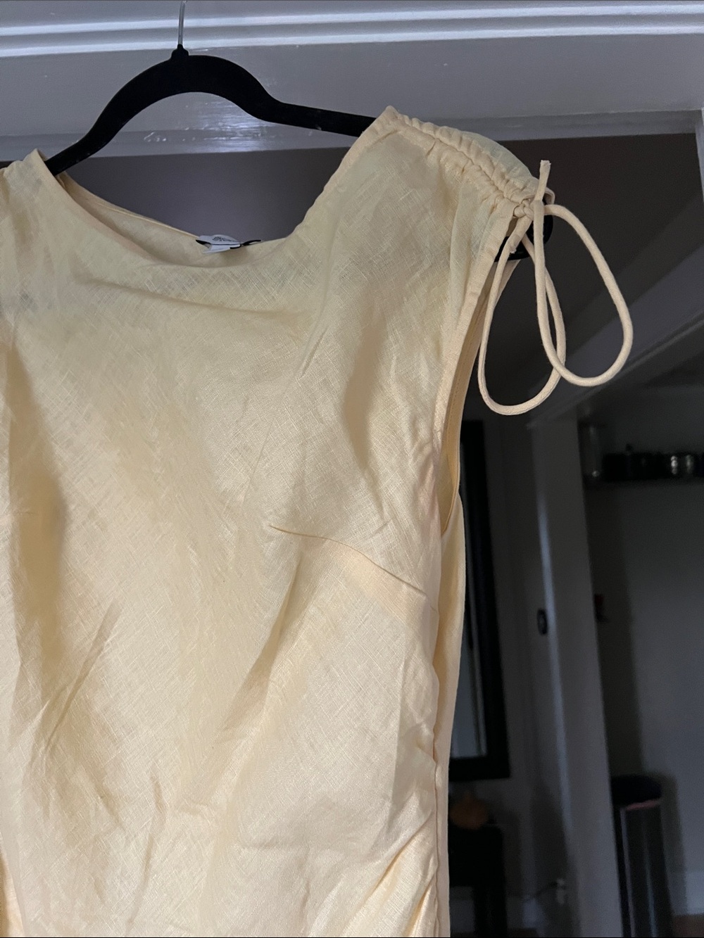 & Other Stories Pale Yellow Tie-Shoulder Maxi Dress - Picture 6 of 6